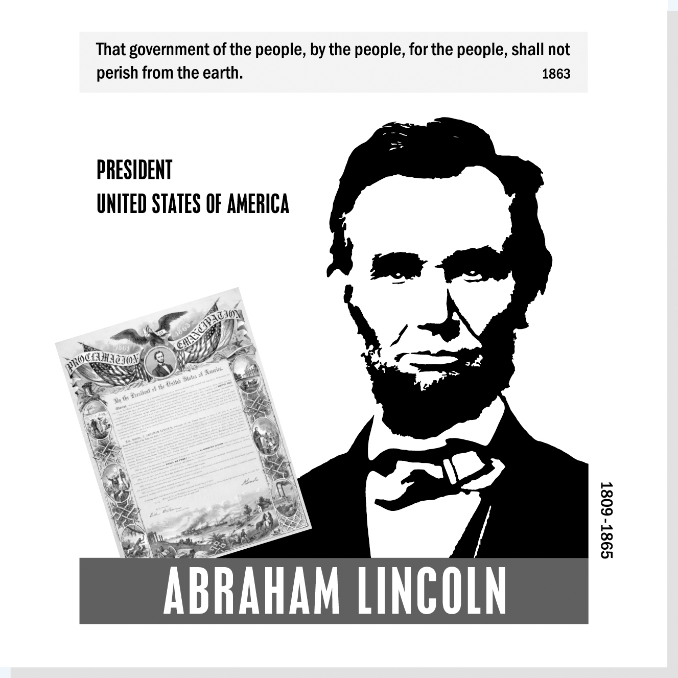 Abraham Lincoln er en af Rysensteens 14 udvalgte verdensborgere