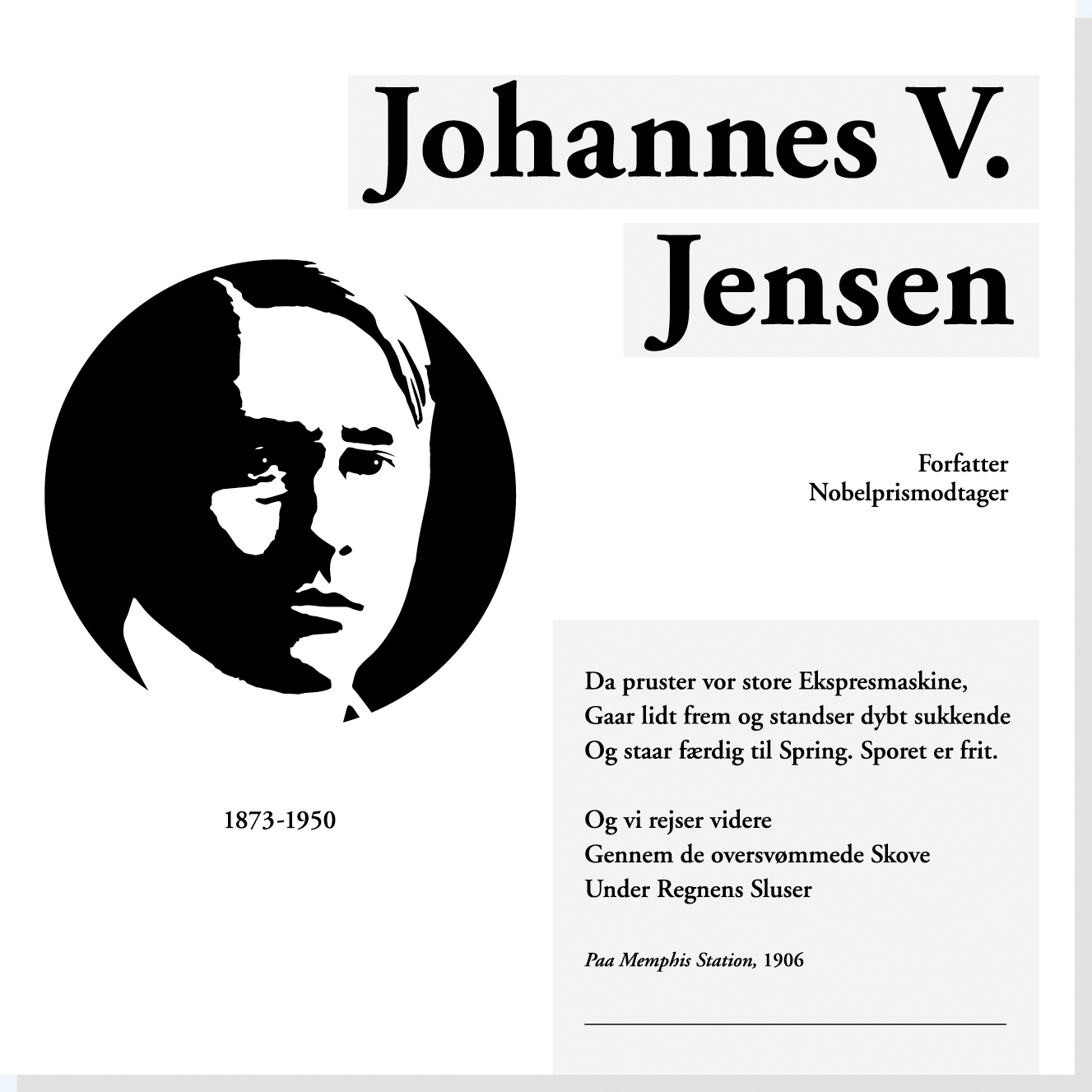 Johannes V. Jensen er en af Rysensteens 22 udvalgte danske dannelsespersoner