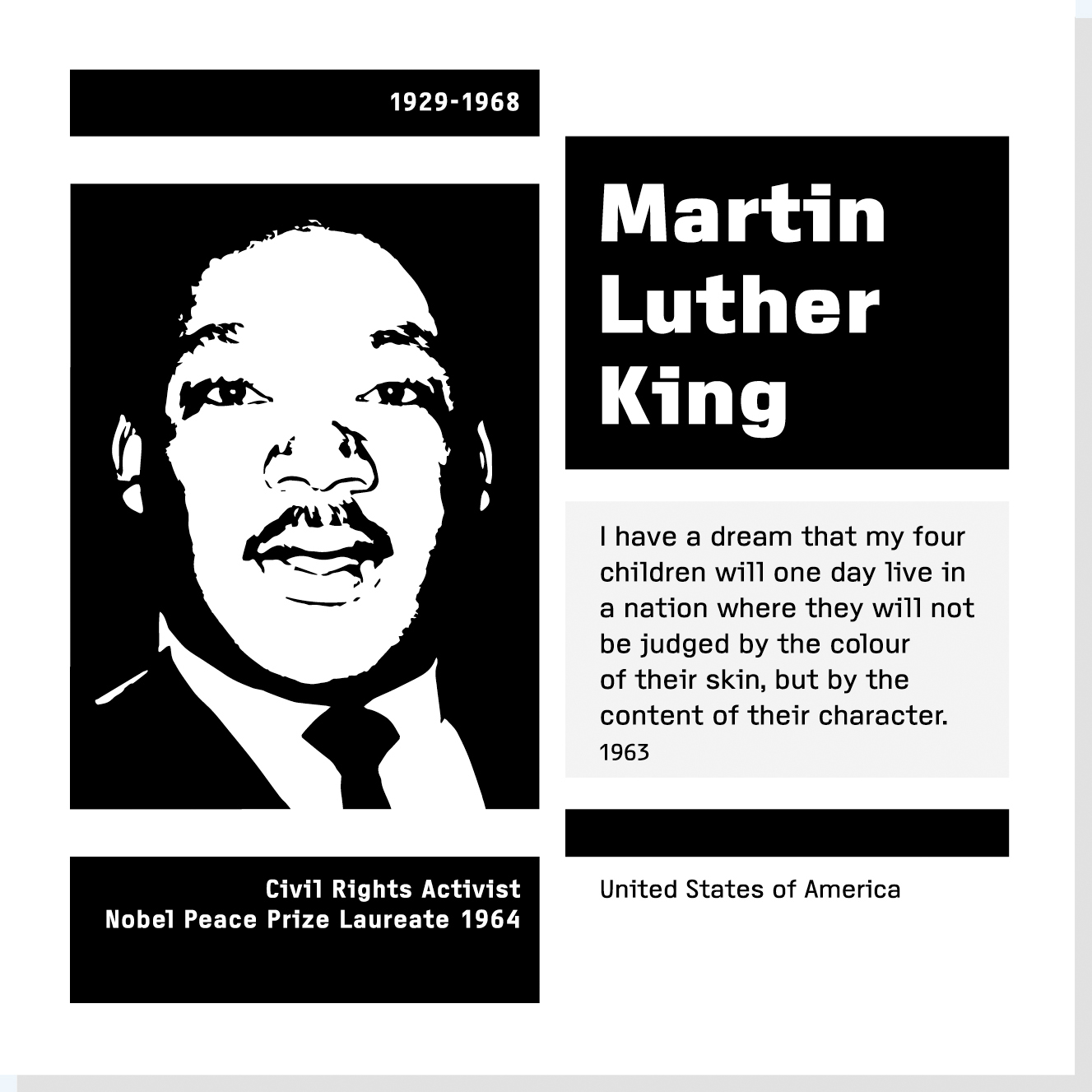 Martin Luther King er en af Rysensteens 14 udvalgte verdensborgere